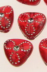 Transparent plastic bead with imitation of pebbles10x9 mm hole 1.5 mm, red - 50 grams ~ 270 pieces