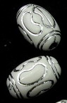 Opaque Acrylic Oval Beads with Silver Line, 15x10 mm hole 3 mm white - 50 grams ~ 60 pieces