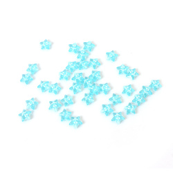 Margele stea smile 9x4 mm gaură 1 mm albastru cu alb -50 grame ~ 365 bucăți