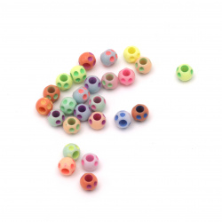 Two-color bead ball 6.5x5.5 mm hole 3 mm MIX - 20 grams ±205 pieces