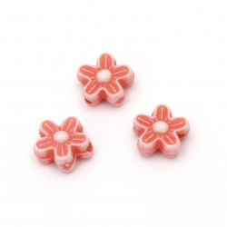 Plastic Flower Bead for Handmade Accessories, 9x4 mm, Hole: 1.5 mm, Red -50 grams ~ 280 pieces