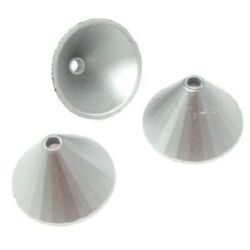 Bead cone 30x6x23 mm hole 4 mm spray color silver -10 grams ~ 5 pieces
