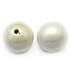 Acrylic sprayed ball beads 14 mm hole 2 mm color silver - 20 grams ~ 13 pieces
