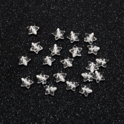 Αστέρι χάντρα με χαμόγελο 9x3,5 mm τρύπα 1,5 mm διάφανο με λευκό -20 γραμμάρια ~150 τεμάχια