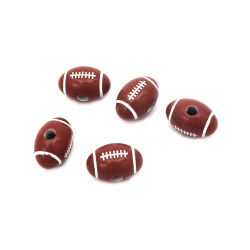 Plastic Football Bead / 18.5x12 mm, Hole: 3.5 mm - 50 grams ~ 38 pieces