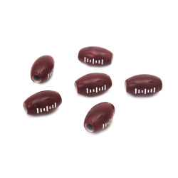 Plastic Oval Tube Beads / 15x10 mm, Hole: 3.5 mm / Cherry Color - 50 grams ~ 70 pieces
