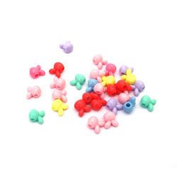 Solid Rabbit Bead 10x10x7 mm with 2.5 mm Hole, MIX - 50 grams ~ 180 pieces