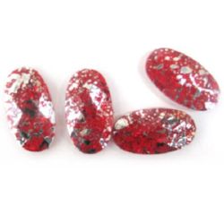 Πλαστικές χάντρες ζωγραφιστές  κόκκινο χρώμα  35x2 mm -4 τεμάχια -14 γραμμάρια