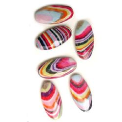 Plastic Painted Beads, color 67 for DIY making accessories and jewelry 50x25 mm - 2 pieces - 16 grams