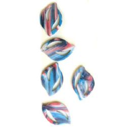 Plastic Painted Beads, color 151 for DIY making accessories and jewelry 47x32 mm - 3 pieces - 12 grams
