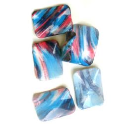 Plastic Painted Beads, color 151 for DIY making accessories and jewelry 40x30 mm - 3 pieces - 15 grams