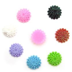 Dyed flower bead cabochon for gluing 22 mm