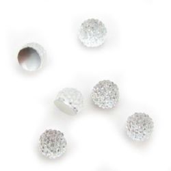 Cabochon Bead for Gluing, Hemisphere for DIY Decoration, 6 mm, Silver