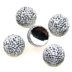 Plastic Cabochon Bead for Handmade Decoration, 14 mm, Solid Silver