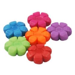 Solid Plastic Flower Beads for Jewelry and Decoration, 10.5x4 mm, Hole: 1 mm, MIX -20 grams ~ 60 pieces