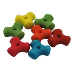 Acrylic beads imitation wood matt triangle 10x4.5 mm hole 2 mm color - 50 grams ~ 218 pieces