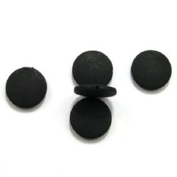 Plastic Coin-shaped Bead, Wood Imitation, 25x5.5 mm, Hole: 2 mm, Black -50 grams ~ 21 pieces