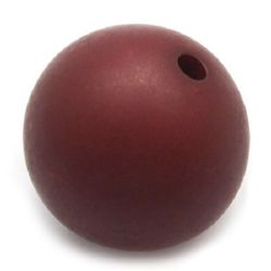 Acrylic beads imitation wood matt ball 16mm hole 3mm brown - 50 grams ~ 22 pieces