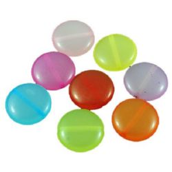 Plastic Coin Bead, Imitation Jelly, 4x5.5 mm, Hole: 1.5 mm, MIX -50 grams ~ 83 pieces