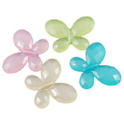 Imitație de mărgele jeleu fluture 30x23x5 mm gaură 1,5 mm MIX -50 grame ~ 28 bucăți