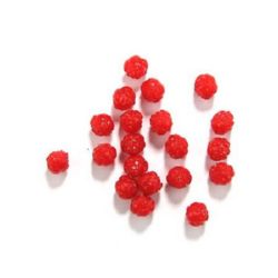 Acrylic Beads imitation jelly rose 12x12 mm hole 2 mm red -50 grams ~ 83 pieces