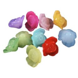 Imitație mărgele jeleu trandafir 16x8 mm gaură 2 mm MIX -50 grame ~ 71 bucăți
