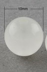 Beads imitation jelly ball 10 mm hole 2 mm white - 20 grams ~ 37 pieces