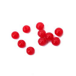 Bead Imitation Jelly Ball, 10 mm, Hole 2 mm, Red - 20 grams, approximately 40 pieces