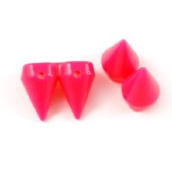Acrylic cone solid bead for jewelry making 15x19x10 mm hole 1.5 mm pink - 20 grams ~ 16 pieces