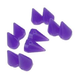 Acrylic cone solid bead for jewelry making 15x19x10 mm hole 1.5 mm dark purple - 20 grams ~ 16 pieces