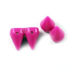 Acrylic cone solid bead for jewelry making 15x19x10 mm hole 1.5 mm deep pink - 20 grams ~ 16 pieces