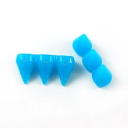 Acrylic cone solid bead for jewelry making 15x29x10 mm hole 1.5 mm blue - 20 grams ~ 10 pieces