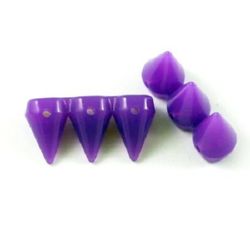 Acrylic cone solid bead for jewelry making 15x29x10 mm hole 1.5 mm purple - 20 grams ~ 10 pieces