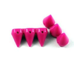 Acrylic cone solid bead for jewelry making 15x29x10 mm hole 1.5 mm deep pink - 20 grams ~ 10 pieces