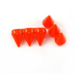 Acrylic cone solid bead for jewelry making 15x29x10 mm hole 1.5 mm red - 20 grams ~ 10 pieces