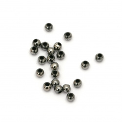 Bead imitation hematite ball 3 mm hole 1 mm -20 grams ~ 1750 pieces