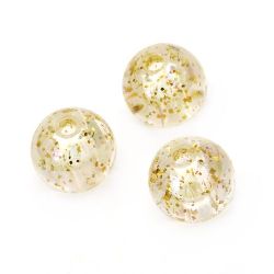 Bead crystal ball 12 mm hole 1.5 mm RAINBOW with ecru glitter -20 grams ~ 21 pieces