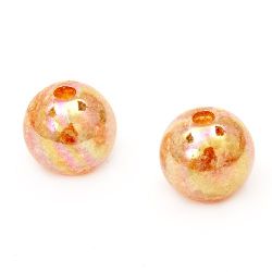 Bead cracked ball 18 mm hole 4 mm RAINBOW caramel - 20 grams ~ 7 pieces