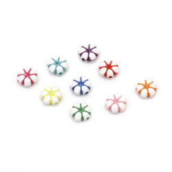 Two-color flower bead 11x8 mm hole 3.5 mm mix - 20 grams ~ 41 pieces