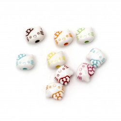 Bead two-color cat head 12x10.5x7.5 mm hole 3 mm color - 50 grams ~125 pieces