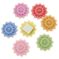 Flower Bead 21 mm hole 11x11 mm colored - 50 grams