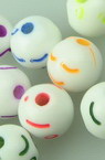 Ball Bead Faded Color with smile 8 mm hole 1 mm MIX -20 grams ~ 75 pieces
