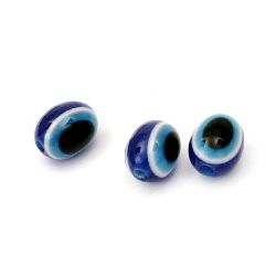 Ochi oval 8x6mm cu gaură 1mm albastru 4 culori -50 bucăți
