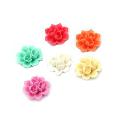 Bead Resin Type Cabochon, Flower, 39x17 mm, MIX - 2 Pieces