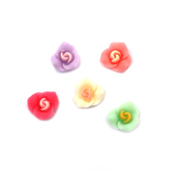 Bead Resin Type Cabochon, Flower with 3 Petals, 15x5 mm, MIX - 10 Pieces