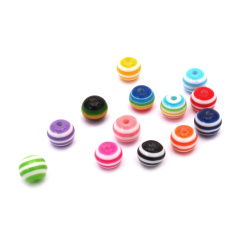 Resin acrylic round  beads 8 mm hole 2 mm  color - 50 pieces