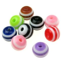 Ball 5x6 mm hole 2 mm rubber color -50 pieces