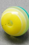 Resin Striped Ball, 8x7 mm, Hole: 2 mm, Yellow, Green and White  -50 pieces