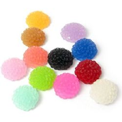 Dense resin flower bead type cabochon  10x5 mm mix - 20 pieces
