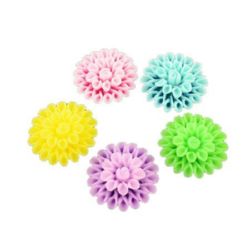 Flower resin type cabochon for jewelry making 41x16 mm assorted colors - 1 piece